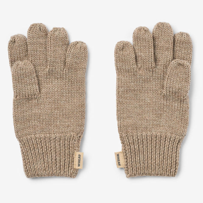 Wheat Clothing Bobbe Merino Wool Gloves - Grey Camel Melange