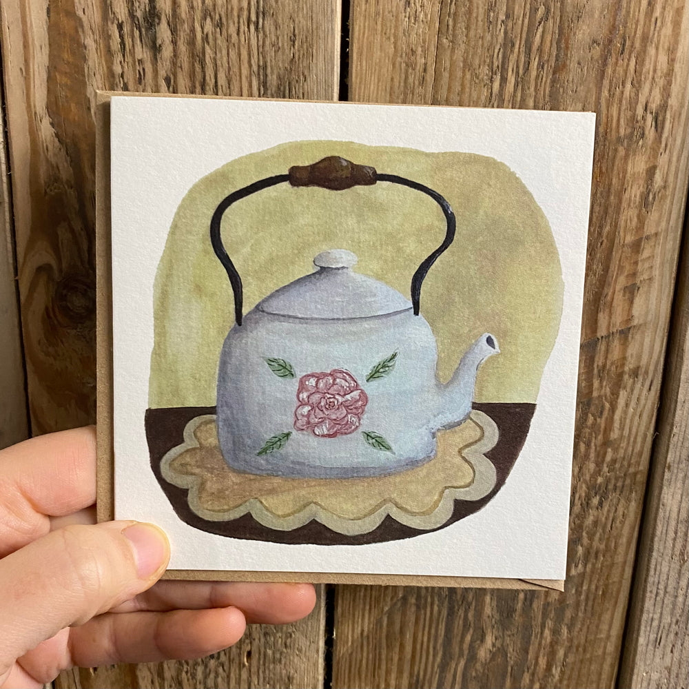 Vintage Kettle Greetings Card