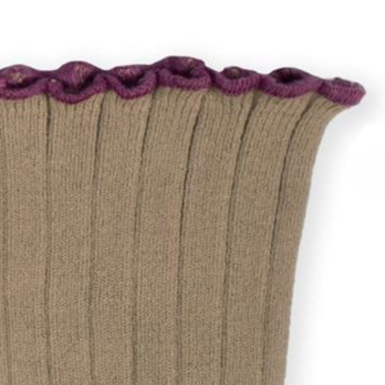 Collégien Women's Delphine Lettuce Trim Cotton Ankle Socks - Mole