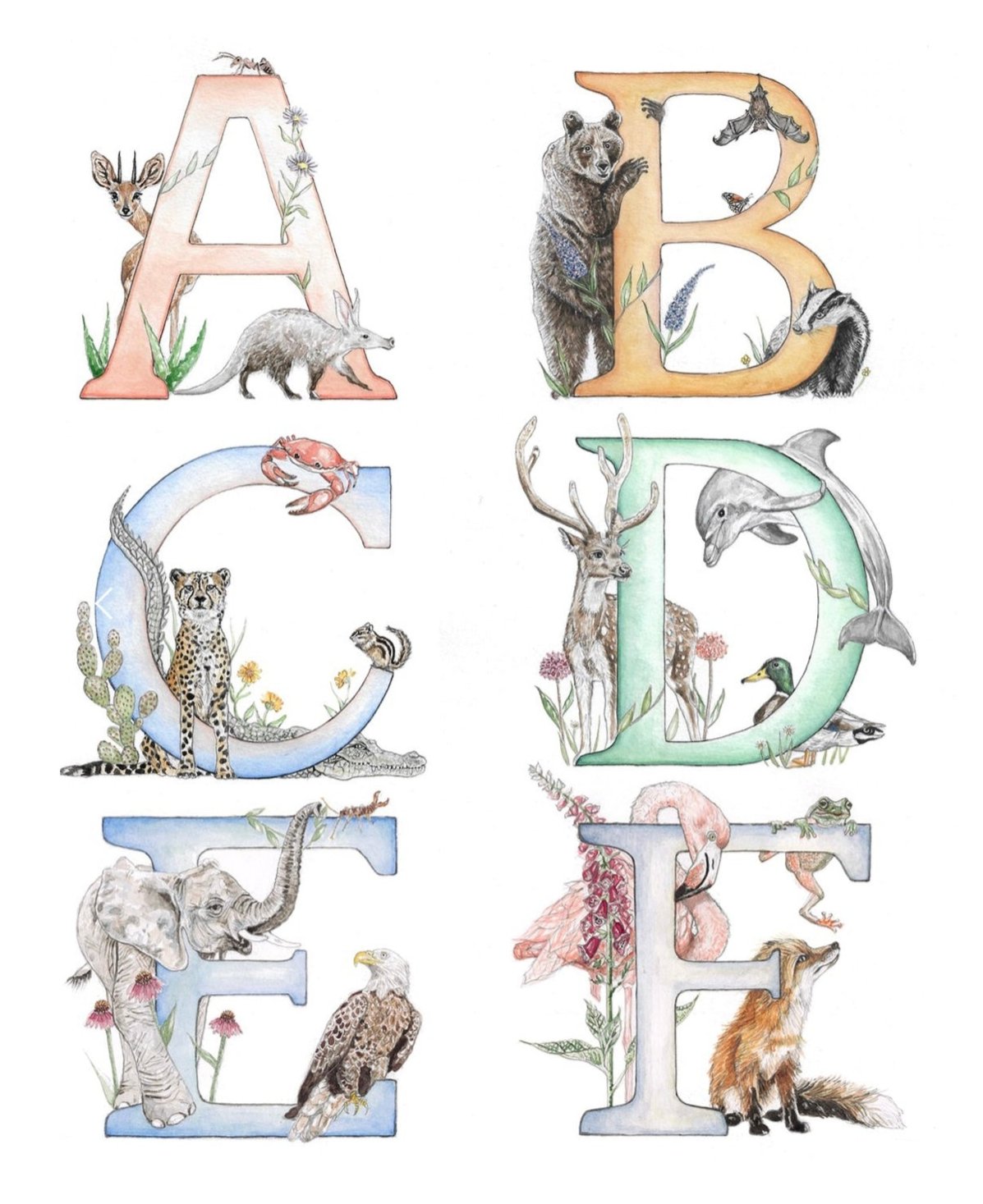 Kathryn Pow Alphabet Letter Greetings Card