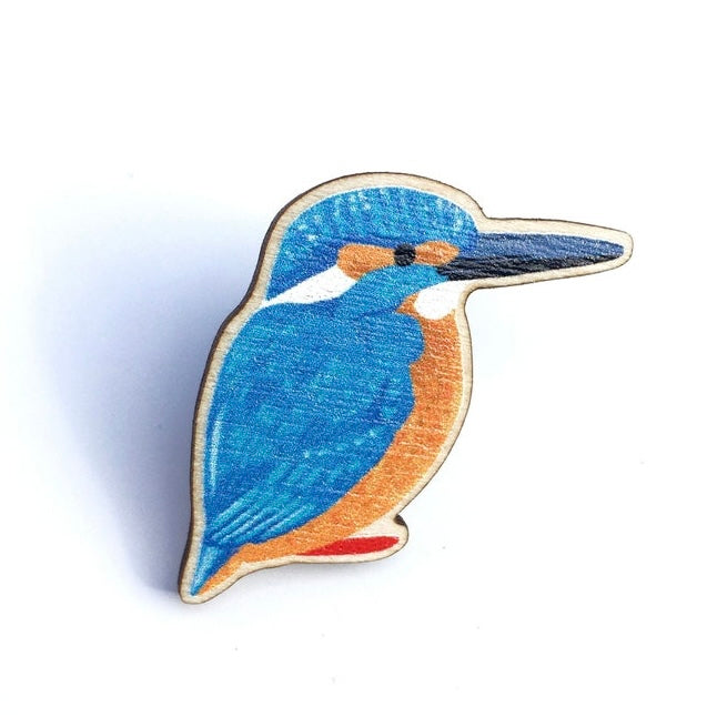 Tom Hardwick Kingfisher, Responsibly Sourced Birch Wood Pin