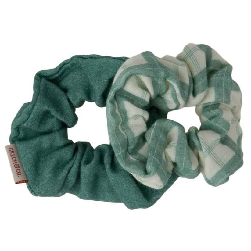 Grech & Co Hair Scrunchie, Set of 2 - Fern Plaid