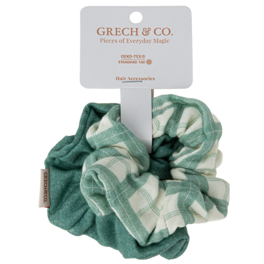 Grech & Co Hair Scrunchie, Set of 2 - Fern Plaid