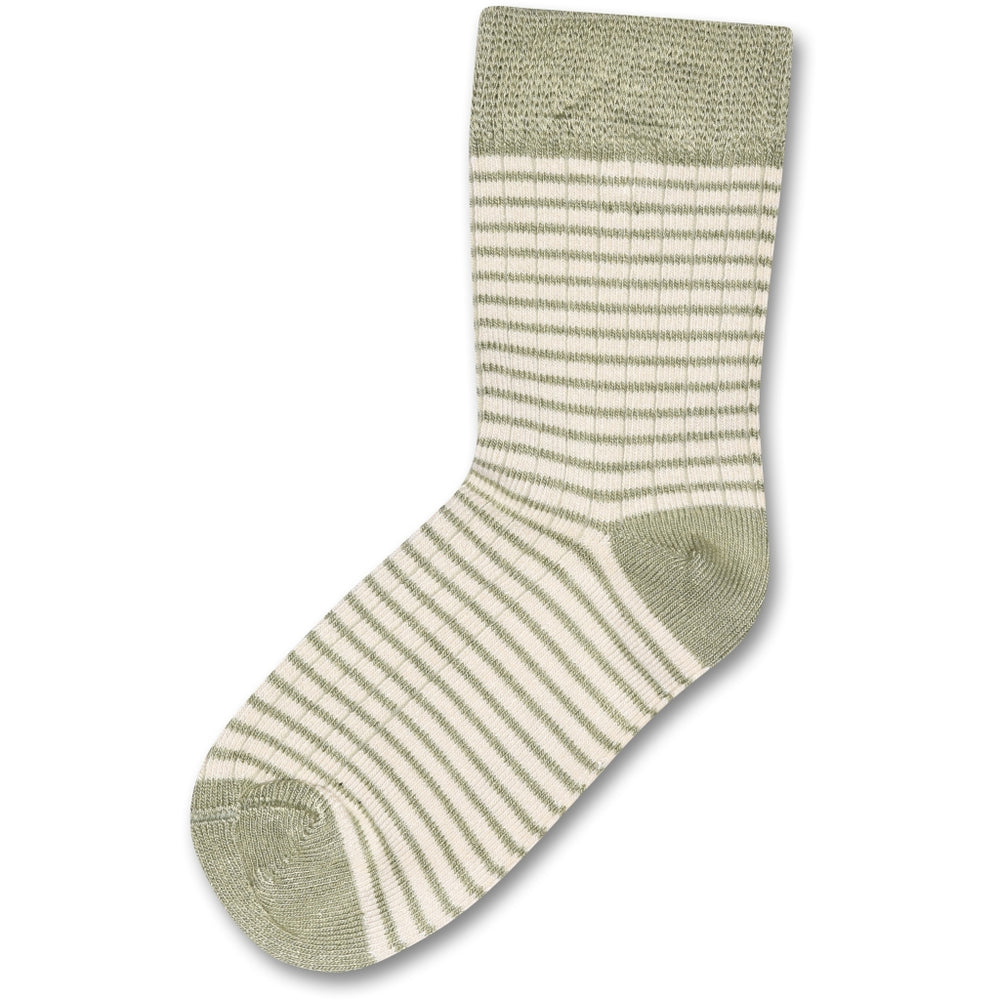 Minipop DK Fine Stripe Bamboo Socks - Green Shadow