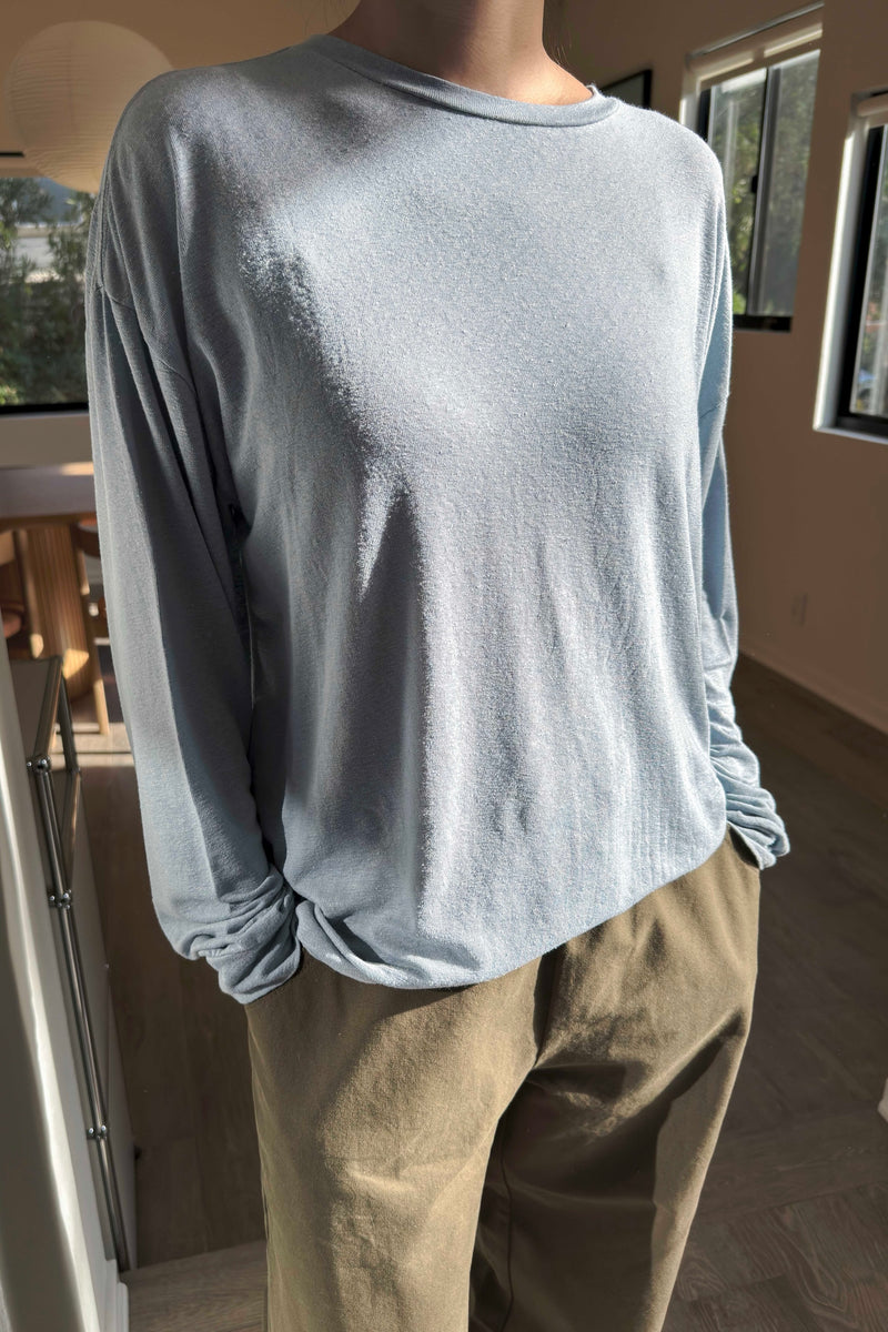 Le Bon Shoppe Women's Haze Linen Blend Tee - Moonbeam