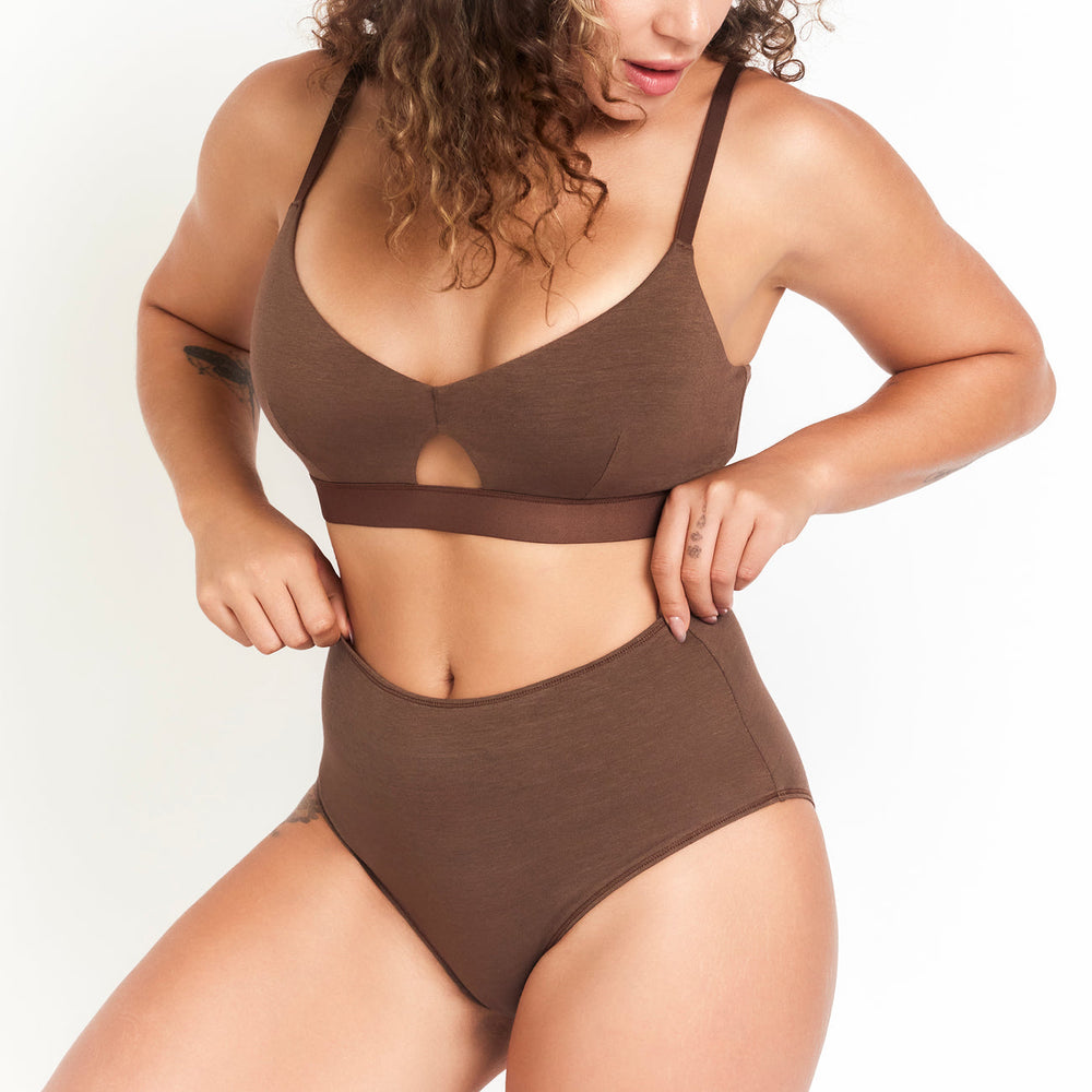 
                  
                    Net Positive Underwear Women's High Rise Brief | Chocolate
                  
                