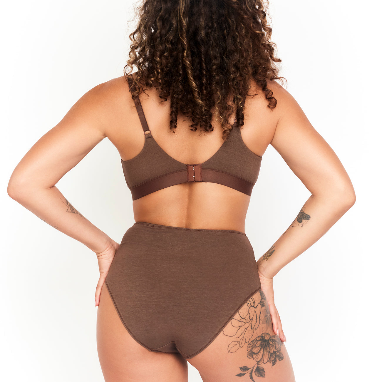 Net Positive Underwear Women's High Rise Brief | Chocolate