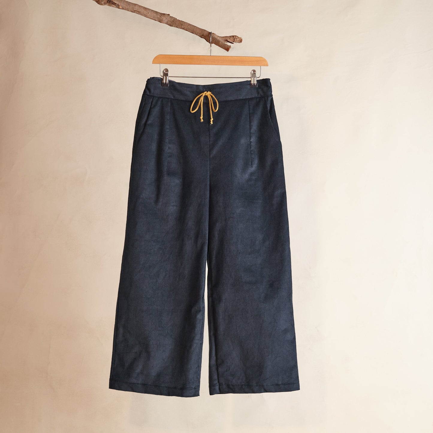 Kaely Russell Needlecord Drawstring Trousers Navy