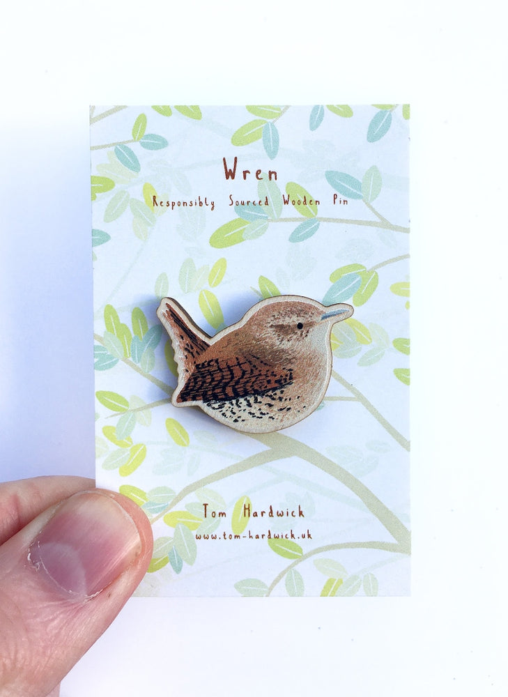 Tom Hardwick Wren, Responsibly Sourced Birch Wood Pin