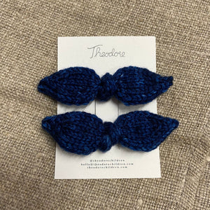 Theodore Children Knitted Hair Clip Set of 2 - Ink