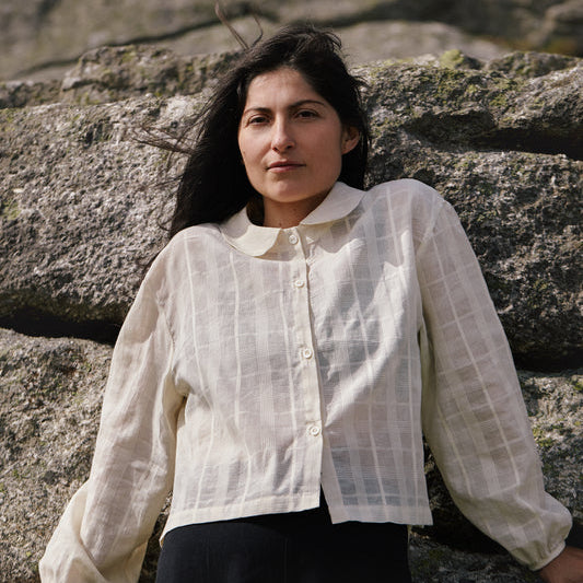 Kaely Russell Women's Bloom Shirt - Vanilla Check
