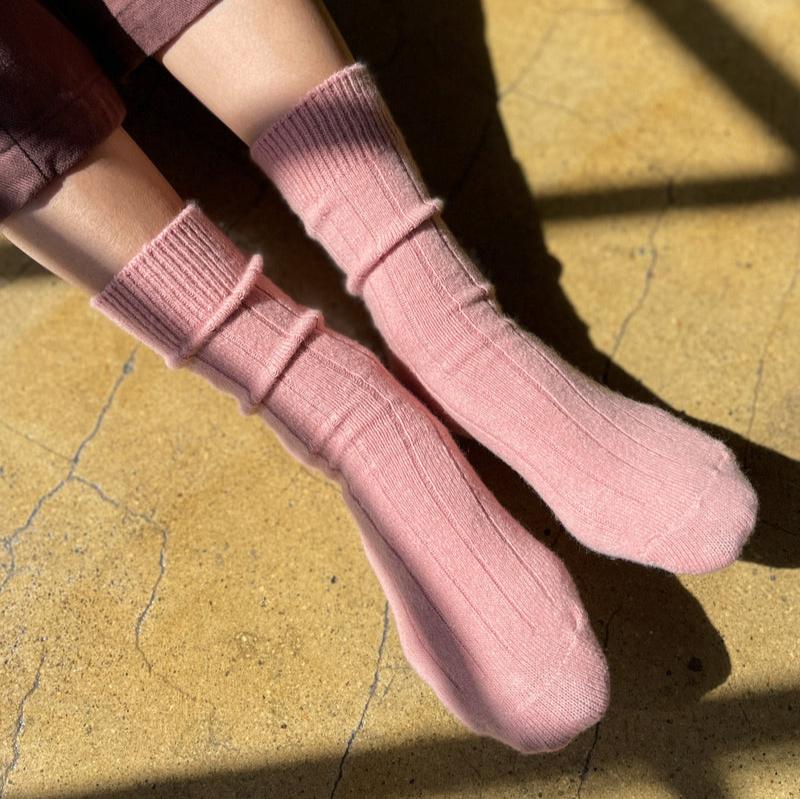 Le Bon Shoppe Women's Classic Cashmere Socks - Rose Petal