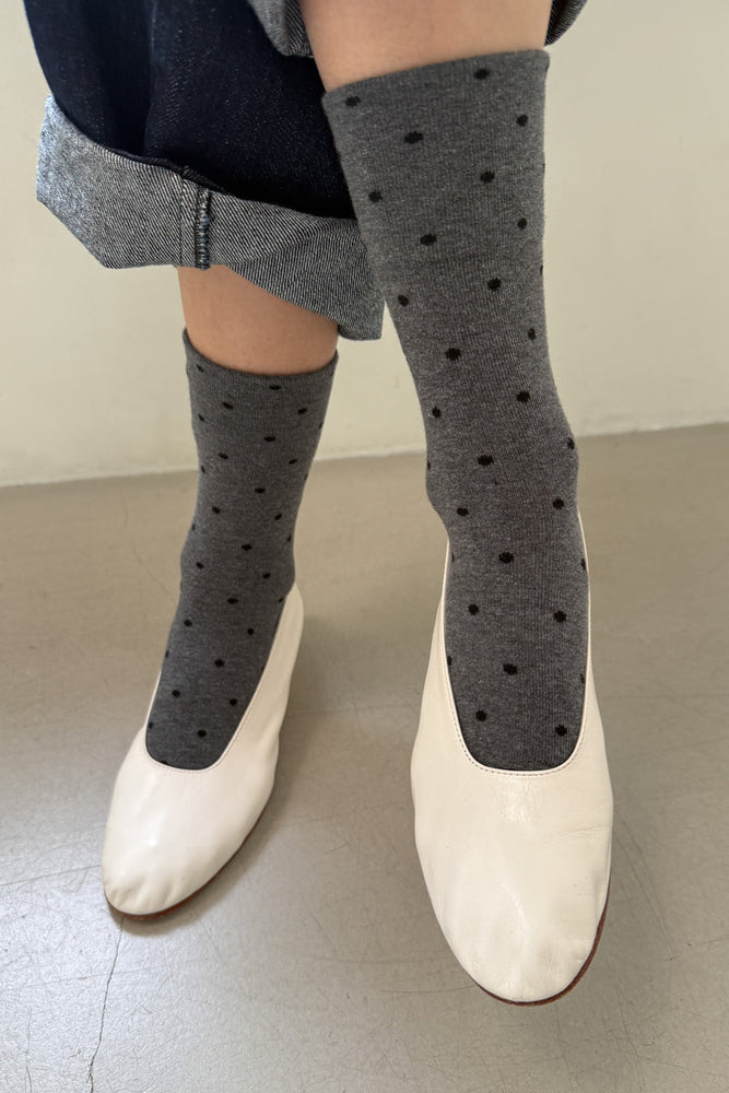 
                  
                    Le Bon Shoppe Women's Sneaker Socks - Polka Dot - Charcoal / Black
                  
                