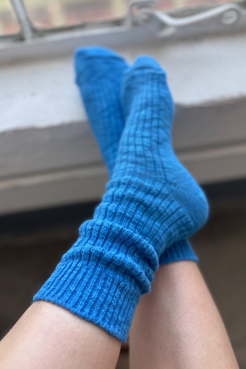Le Bon Shoppe Women's Cottage Socks - Laguna Blue