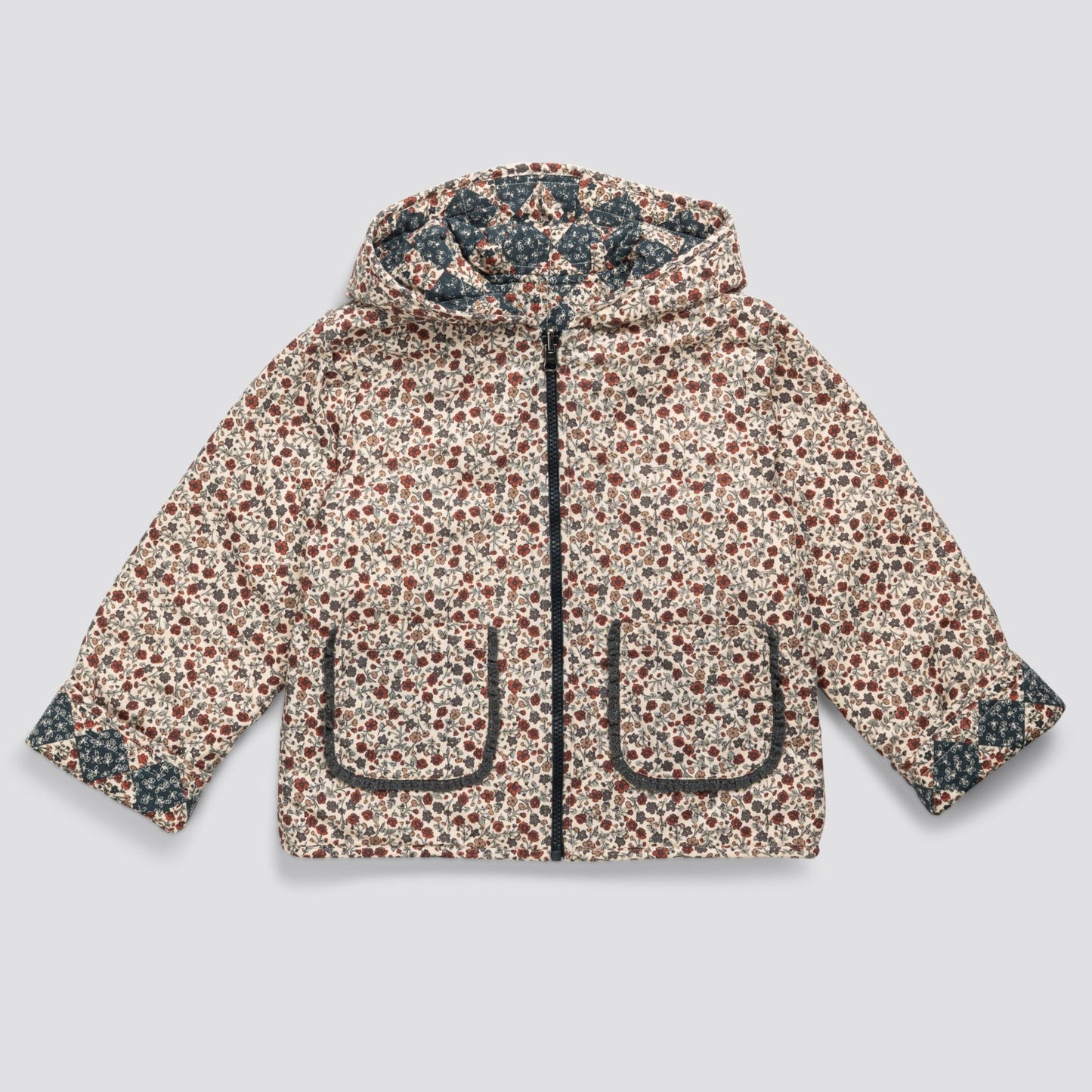 Little Cotton Clothes Jojo Reversible Jacket - Harlequin / Cottage Floral