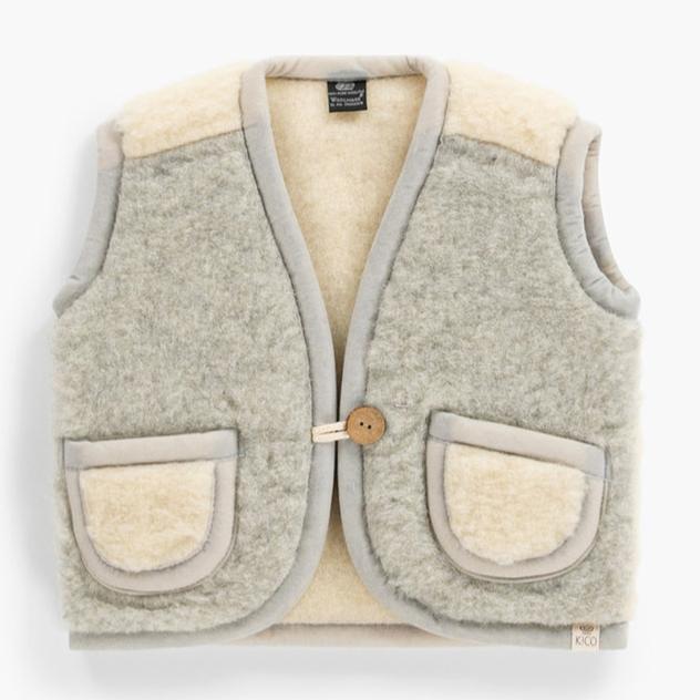 Kico Label 100% Merino Wool Children's Body Warmer - Grey