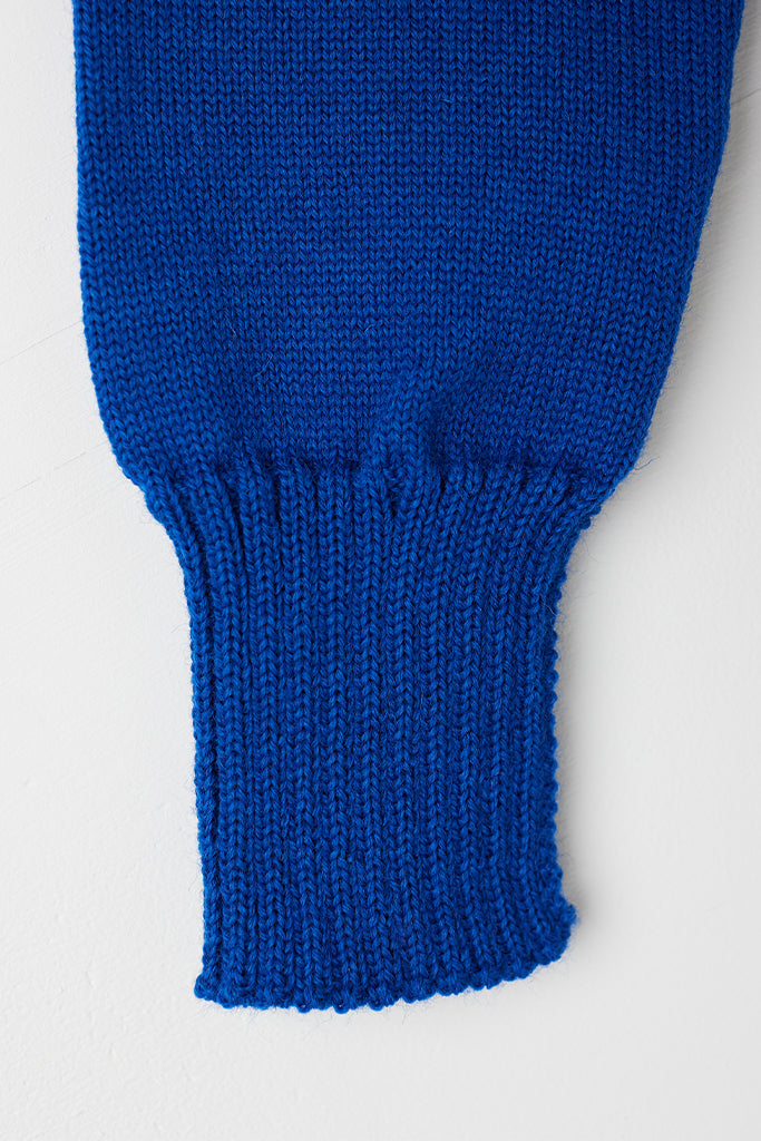 Le Tricoteur Adults Royal Blue Cropped Guernsey Jumper