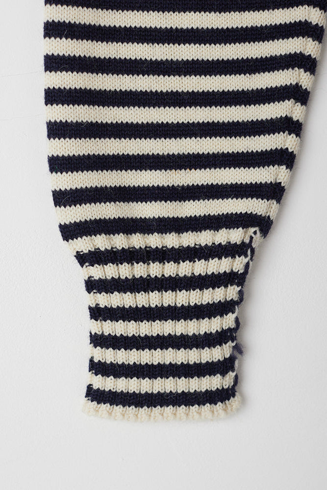 
                  
                    Le Tricoteur Adults Aran/Navy Stripe Cropped Guernsey Jumper
                  
                