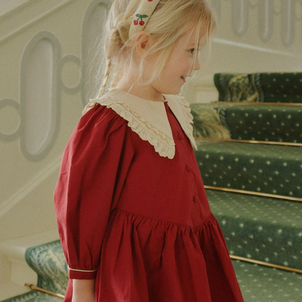 Konges Sløjd Coeur Collar Dress - Red Dahlia