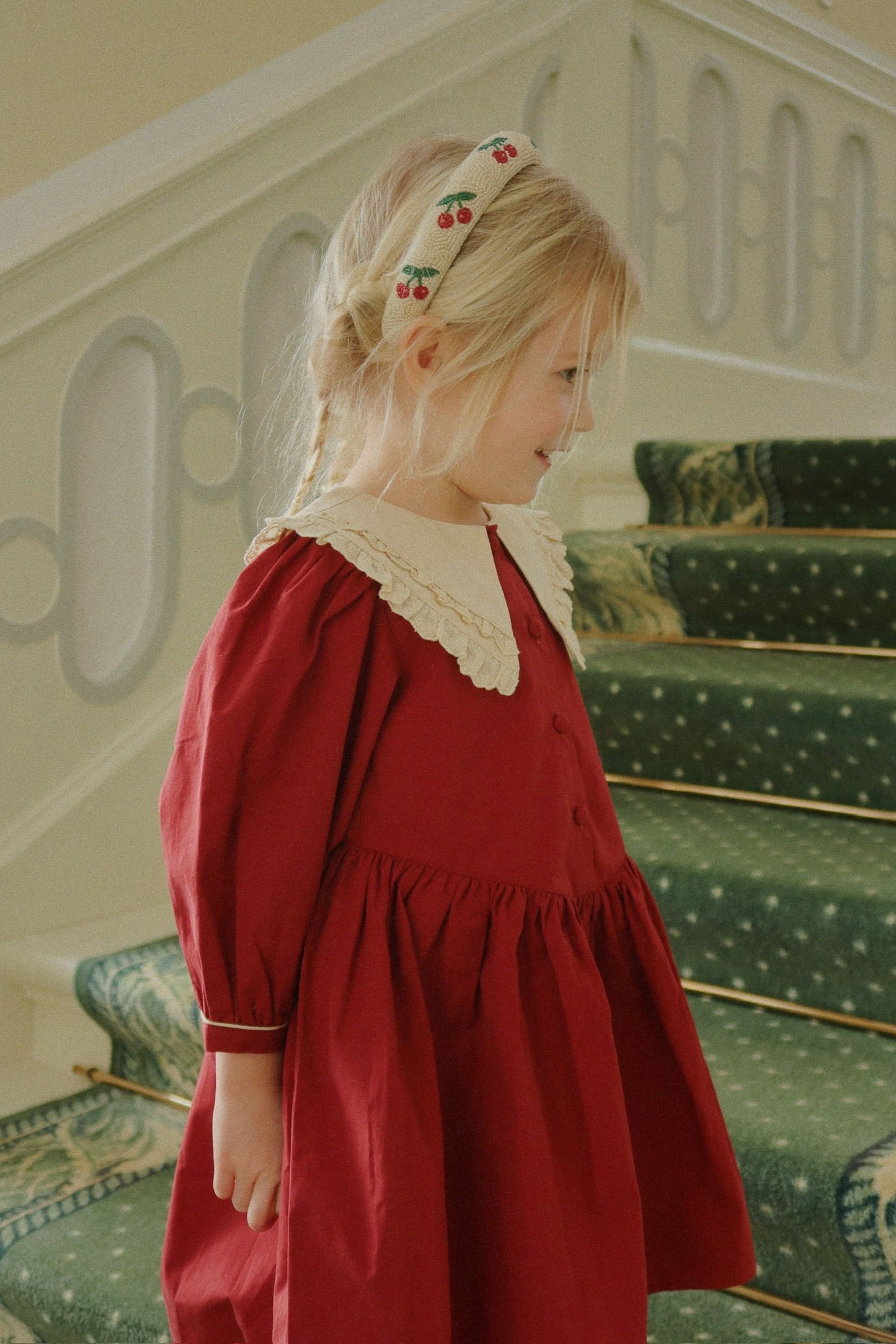 Konges Sløjd Coeur Collar Dress - Red Dahlia