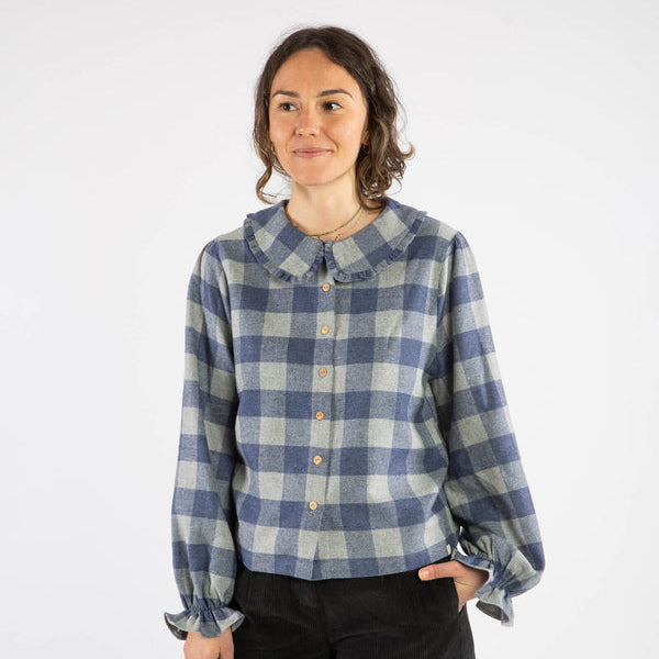 Matona Women's Flannel Blouse Plaid Check