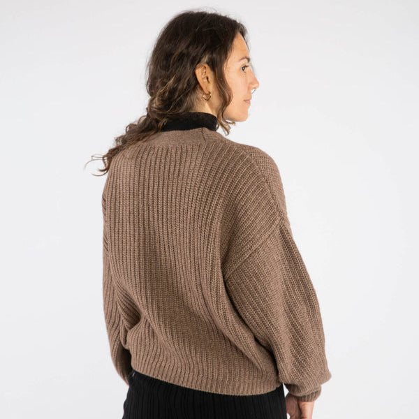 
                  
                    Matona Women's Wool/Organic Cotton Knit Cardigan - Sepia
                  
                