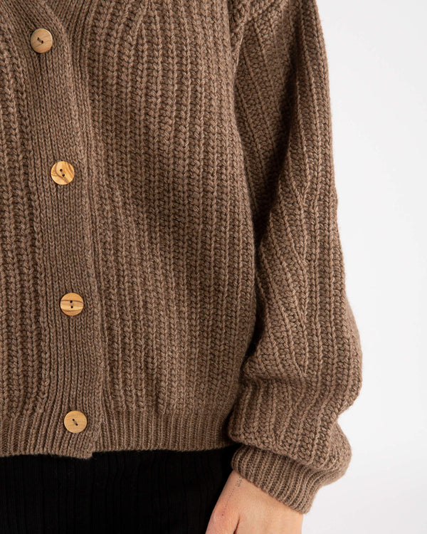 
                  
                    Matona Women's Wool/Organic Cotton Knit Cardigan - Sepia
                  
                