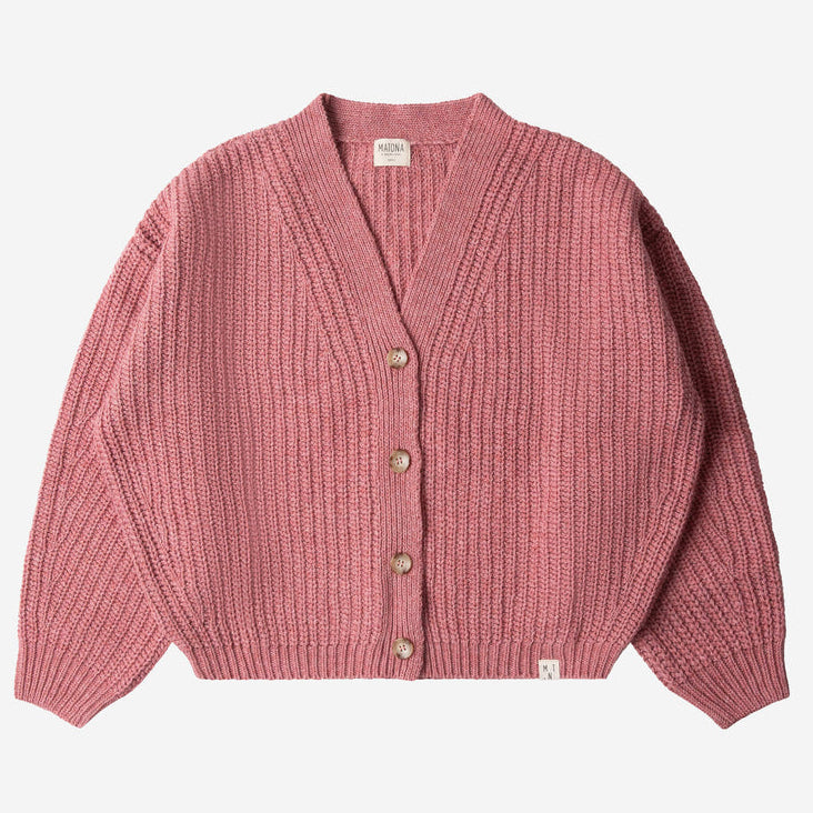 Matona Women's Wool/Organic Cotton Knit Cardigan - Rose