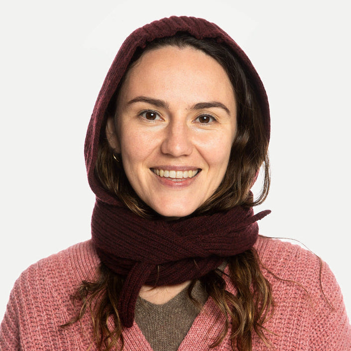 Matona Women's Hooded Scarf - Bordeaux