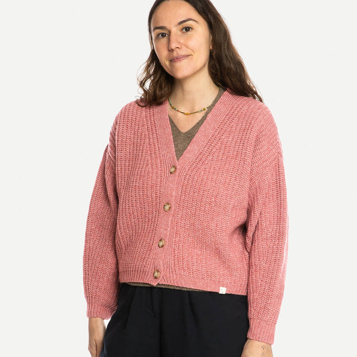 Matona Women's Wool/Organic Cotton Knit Cardigan - Rose