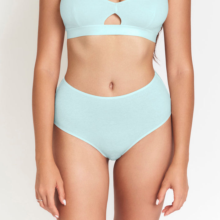 Net Positive Underwear Women's High Rise Brief | Ocean Blue
