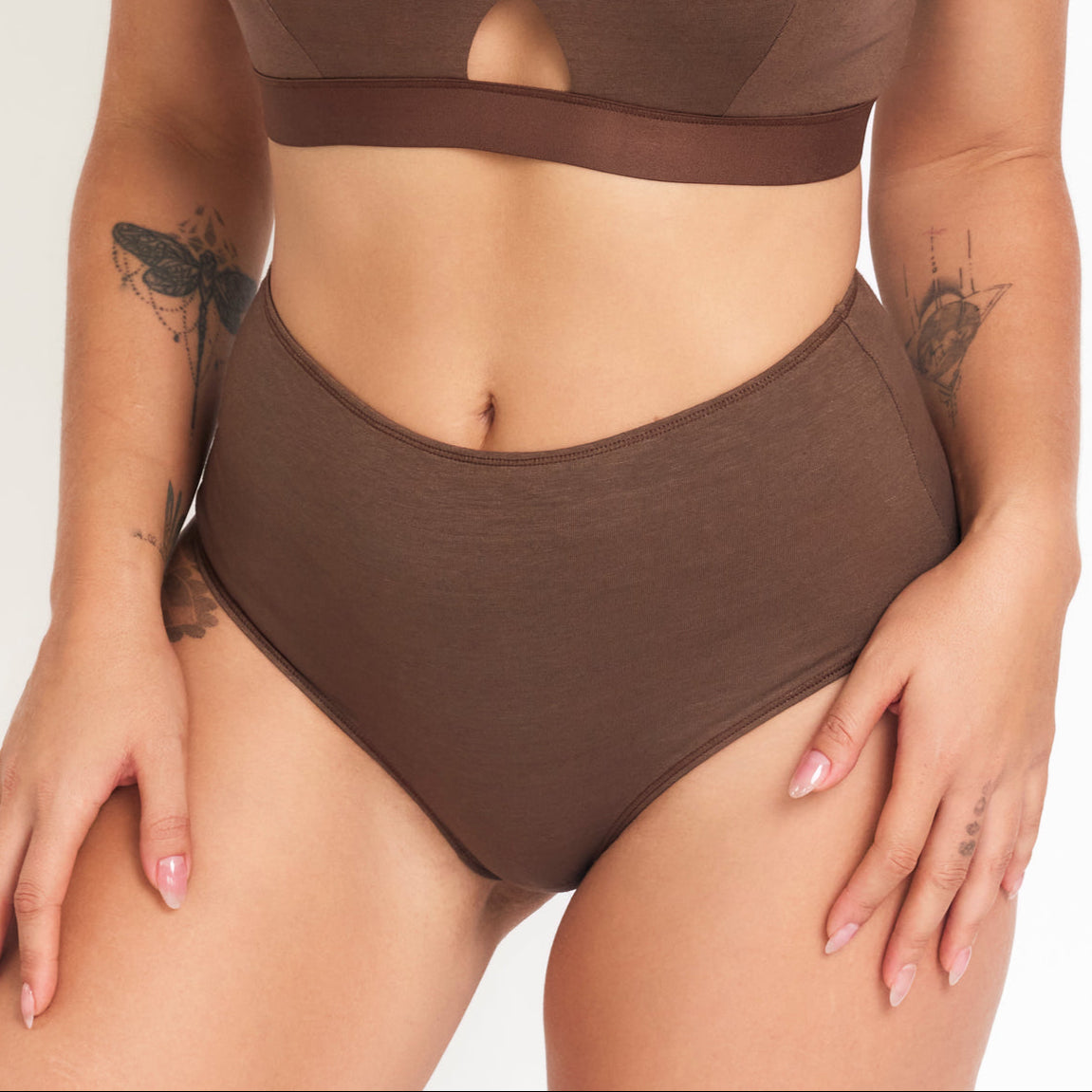 Net Positive Underwear Women's High Rise Brief | Chocolate