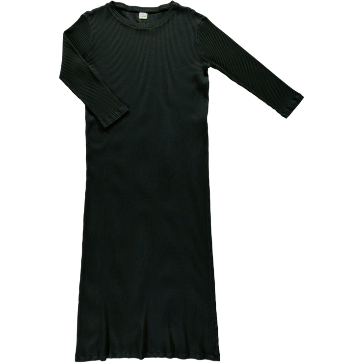 Women's Orchidee Long Ribbed Dress - Pirate Black