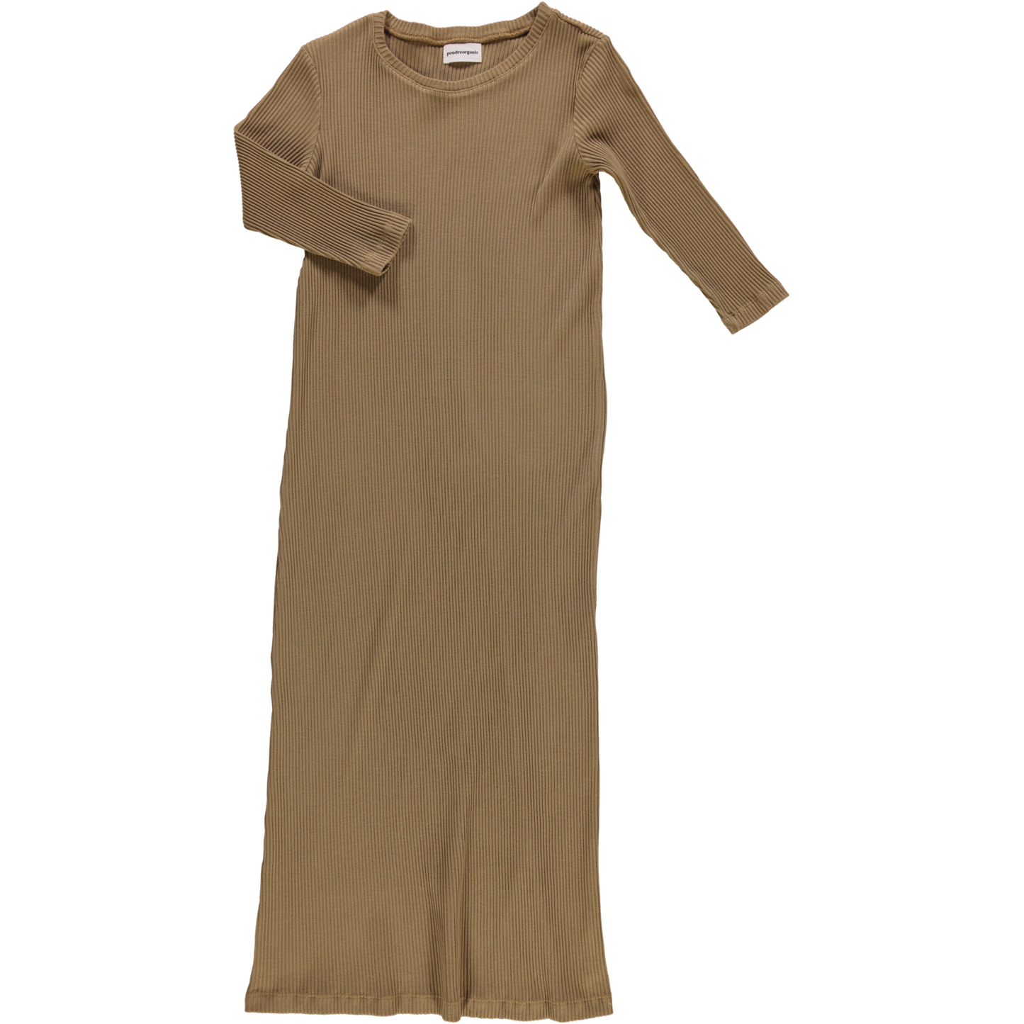 Poudre Organic Women's Orchidee Long Ribbed Dress - Dull Gold