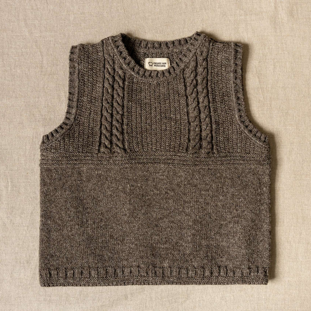 Orchard Farm Adults Cable Detail Vest - Natural Undyed