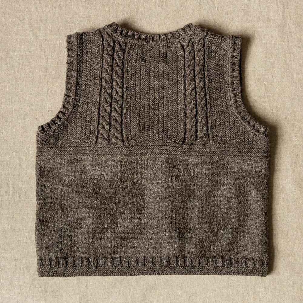 Orchard Farm Adults Cable Detail Vest - Natural Undyed