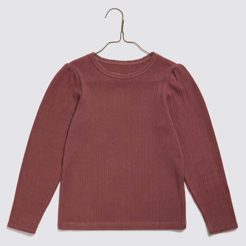 Little Cotton Clothes Organic Pointelle T-shirt - Redcurrant