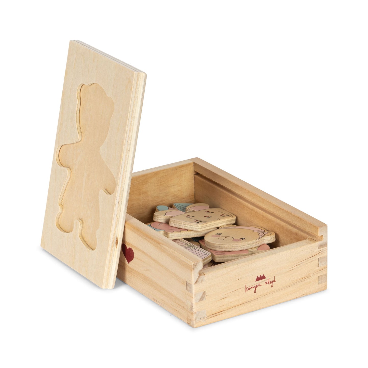 Konges Sløjd Wooden Teddy Dress Up Animals - Dusty Pink