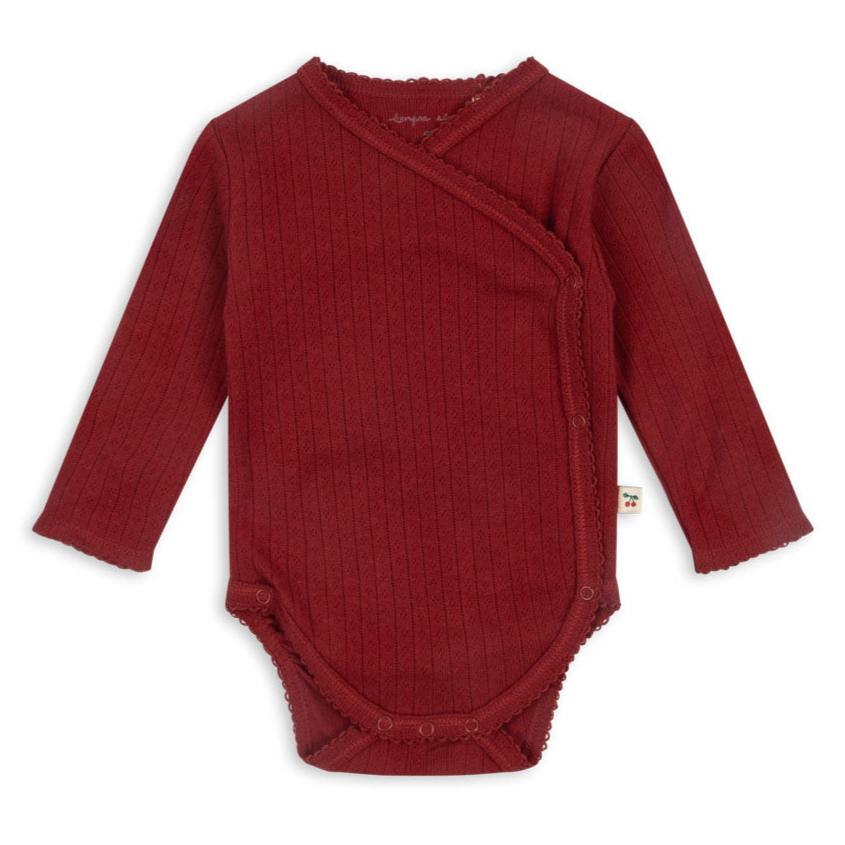 Konges Sløjd Minnie Wrap Long Sleeve Body - Red Dahlia