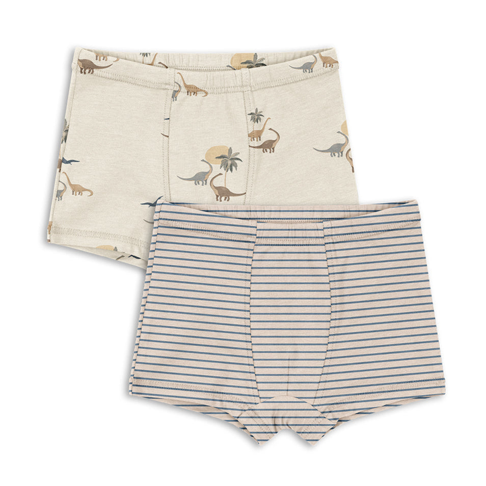 Konges Sløjd Basic Boxers, 2 Pack - Kubi/Stripe Bluie