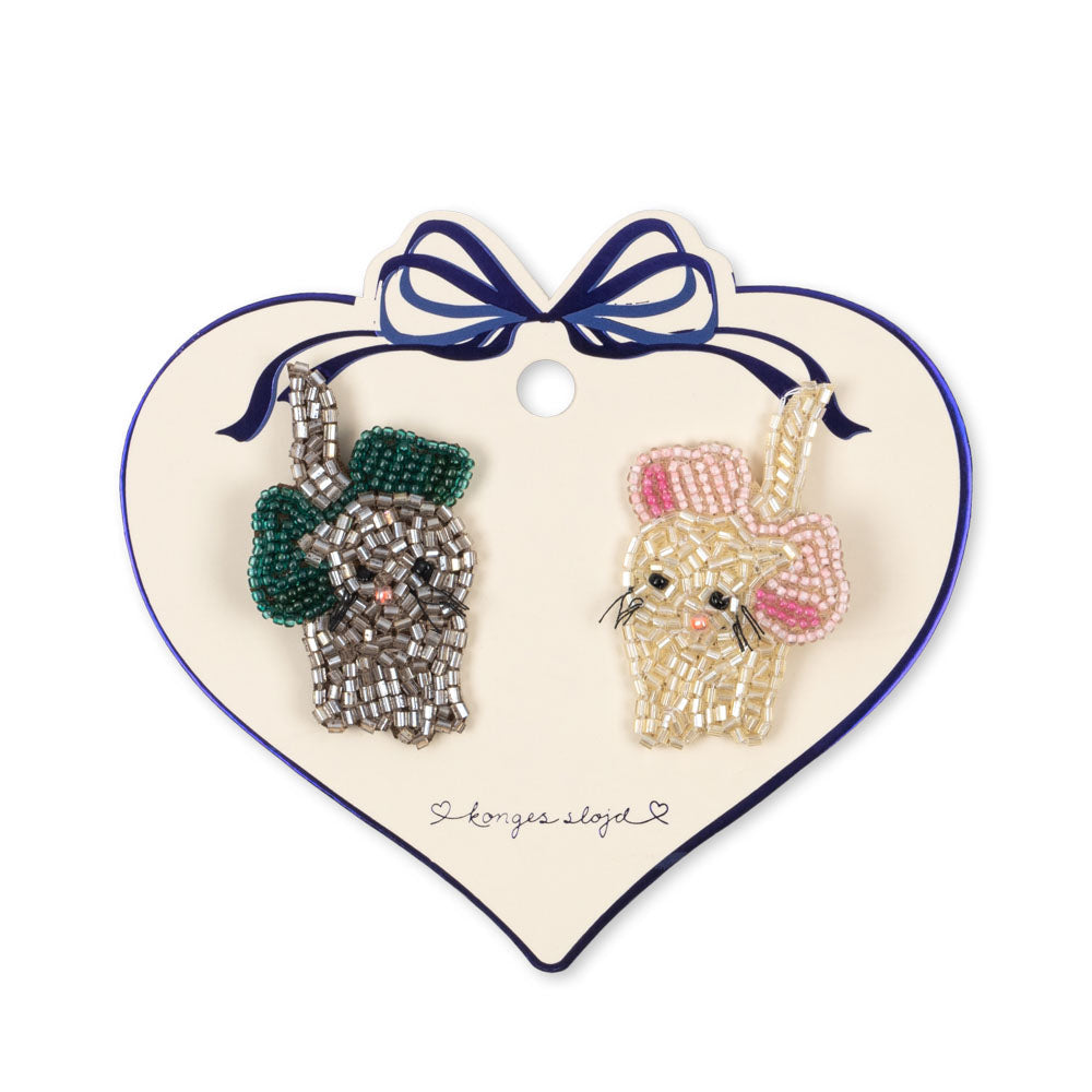 Konges Sløjd Bow Kitty Hairclip, Set of 2