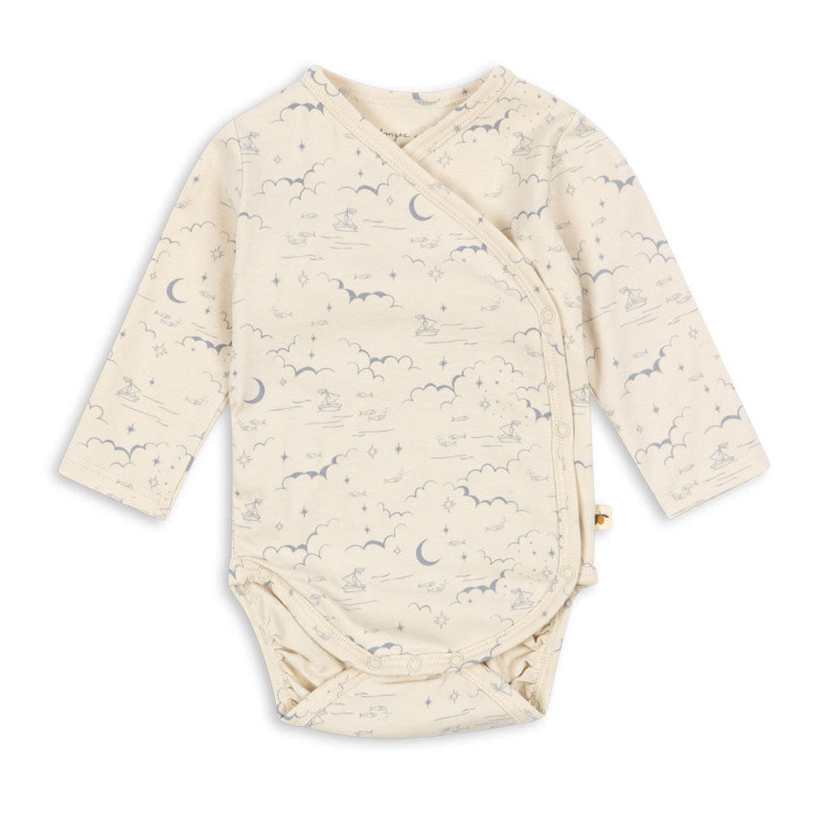 Konges Sløjd Basic Long Sleeve Newborn Body - Cielo Marino