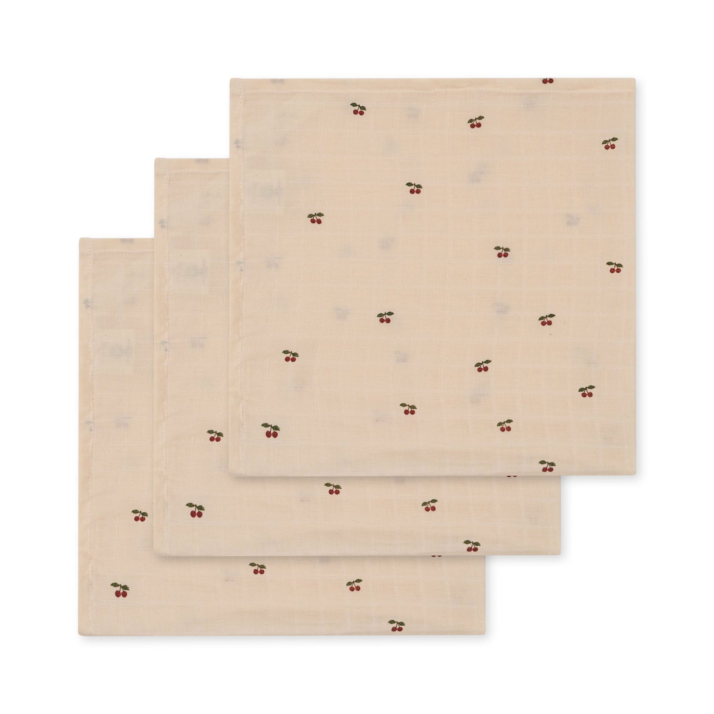 Konges Slojd Sløjd 3 Pack Muslin Cloths - Cherry