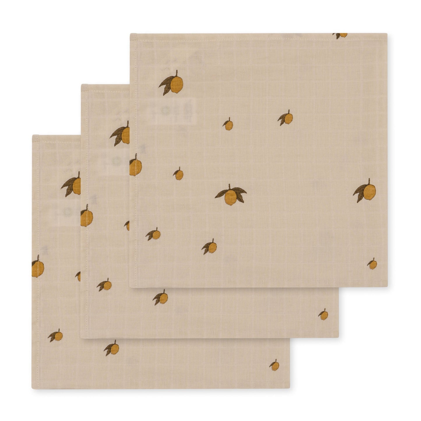 Konges Slojd Sløjd 3 Pack Muslin Cloths - Lemon