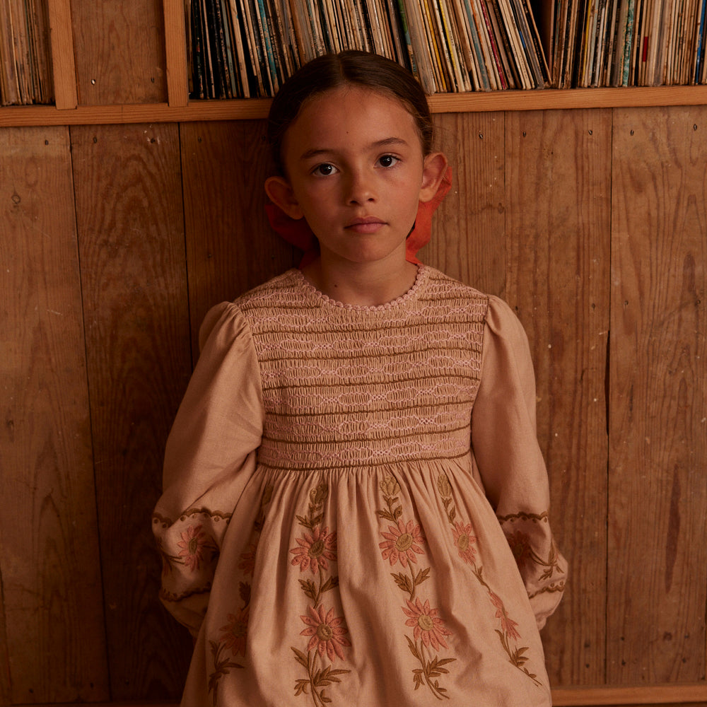 
                  
                    Apolina Penny Smock Dress - Pink Beige
                  
                