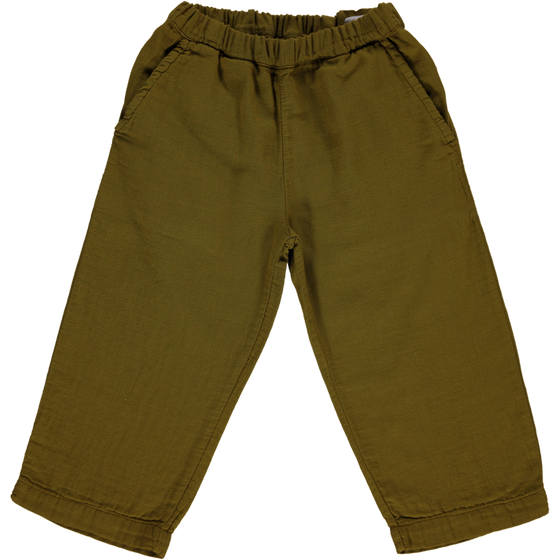 Poudre Organic Trousers Pomelos - Fir Green Cotton Gauze