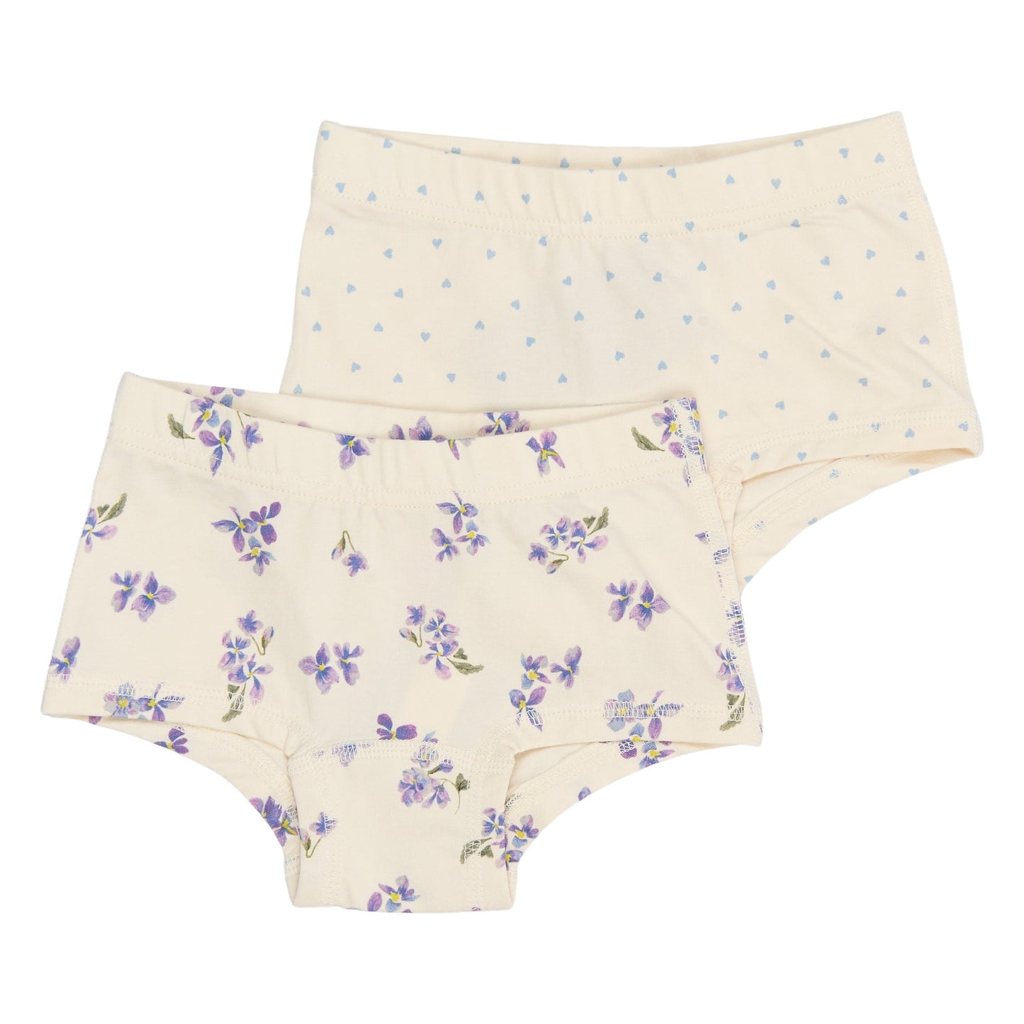 Petit Piao Hipster Knickers, 2 Pack - Eggnog, Viola