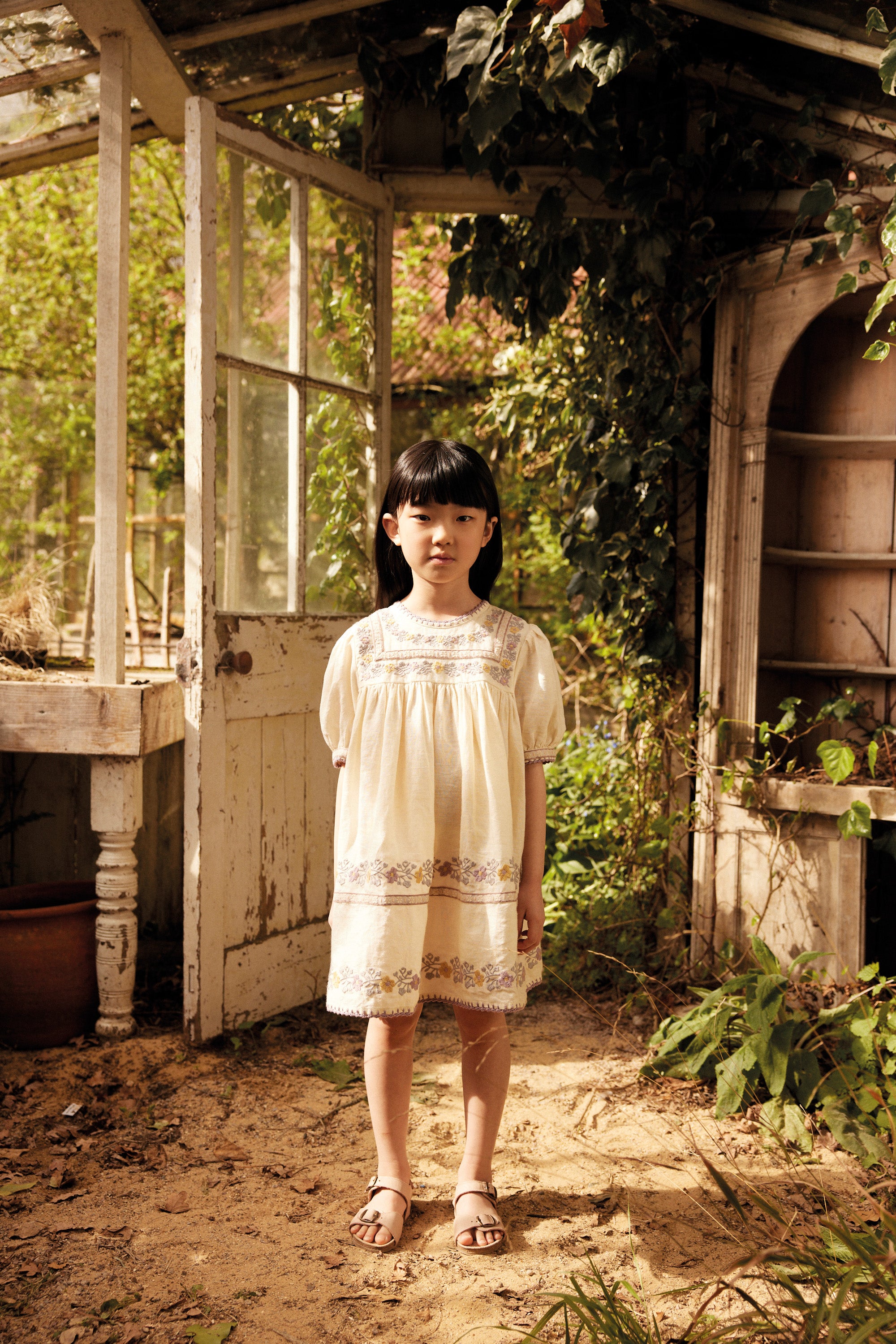 Apolina Patsy Ribbons Dress - Cream | SMALL-FOLK