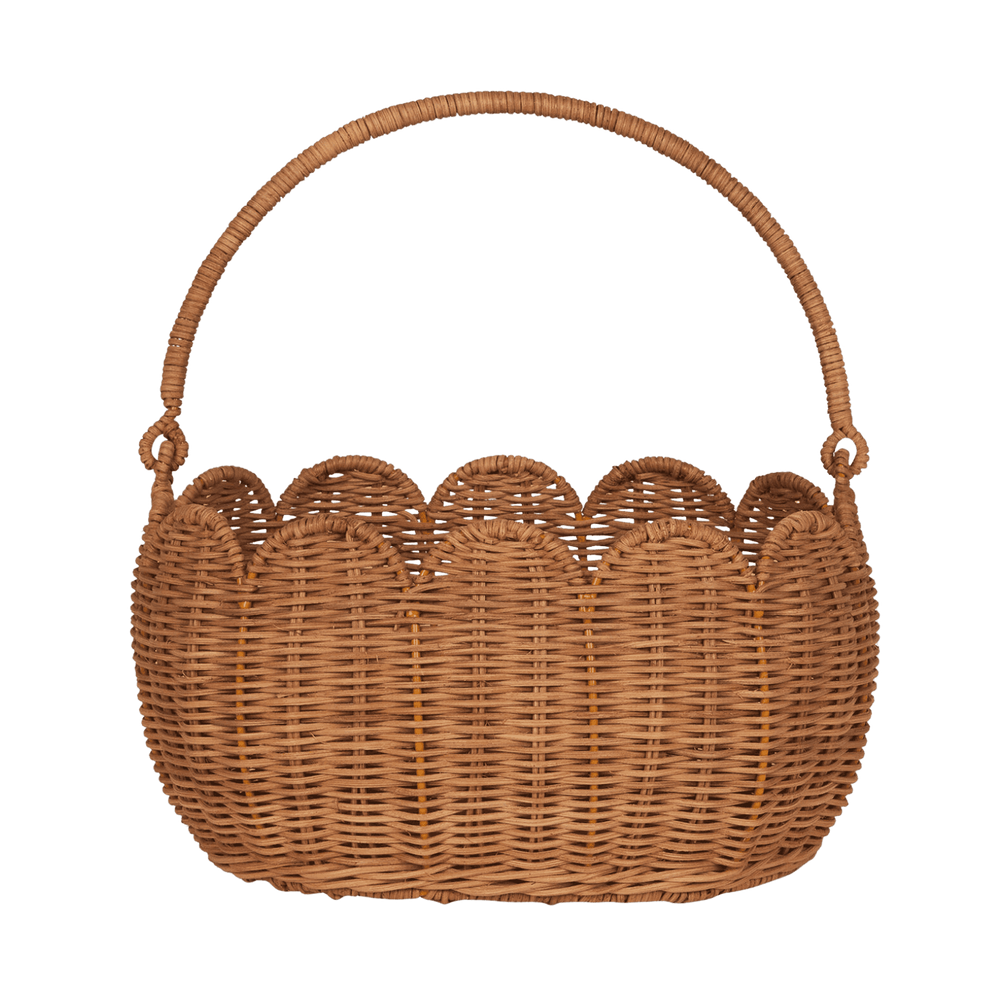 Olli Ella Rattan Tulip Carry Basket - Natural