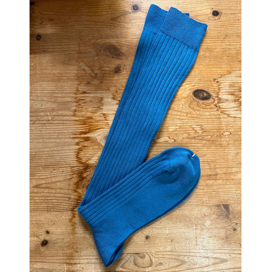 Cóndor Women's Knee High Ribbed Cotton Socks - Ocean Blue